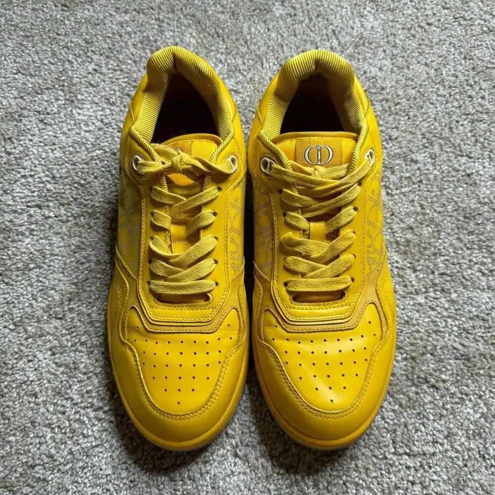 Christian Dior B27 Low Top World Tour Yellow Beige Oblique Sneaker